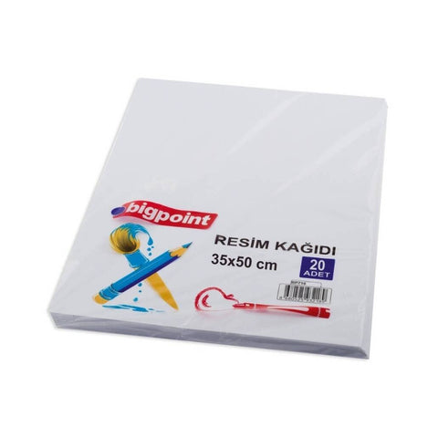 Bigpoint Resim Kağıdı, 35x50 cm, 20’li, 120 gr/m², Özel Çizim Kağıdı