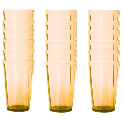 Rodoplu Basics Mika Bardak, 18 Adet, Plastik, 400 ml, Turuncu
