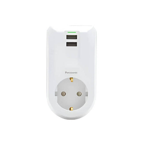 Panasonic Tekli Fiş Priz Akım Korumalı, 1080J, USB 5V 2A, Topraklı