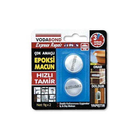 Vodabond 9gr*2 Epoxy Macun, İç ve Dış Mekan, Sualtı, Zımparalanabilir