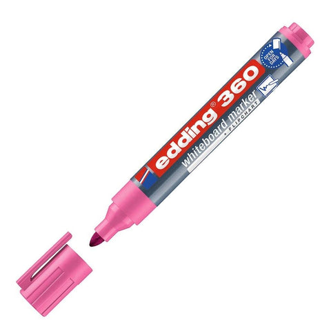 Edding E-360 Cap Off Beyaz Tahta Kalemi, Yuvarlak 1,5-3 mm Uç, Pembe