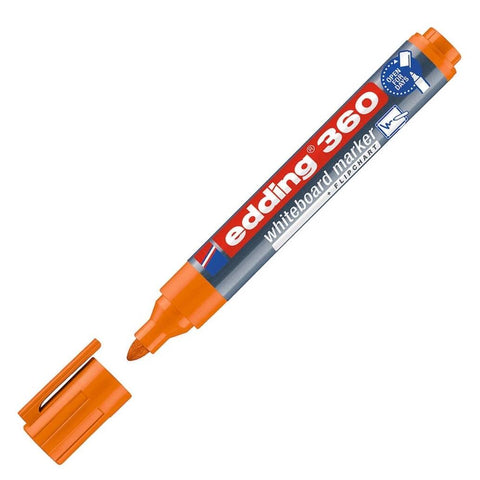 Edding E-360 Cap Off Beyaz Tahta Kalemi, Yuvarlak 1,5-3 mm Uç, Turuncu