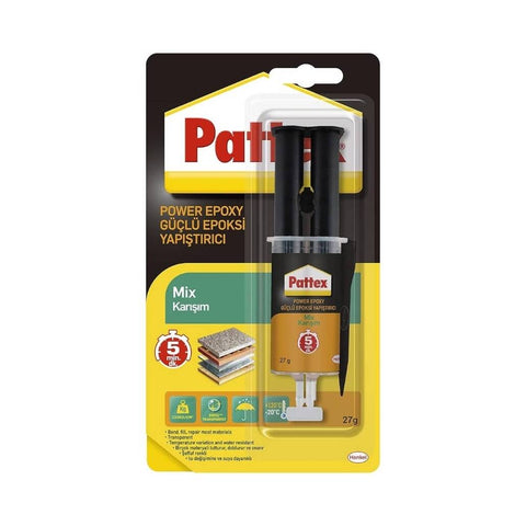 Pattex Epoxy Mix Yapıştırıcı, 27 gr, Hızlı Kürlenme, Sararma Yapmayan