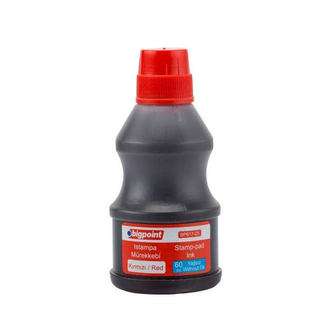 Istampa Mürekkebi, Kaşe ve Istampa , Kalıcı Mürekkep, Kırmızı, 60 ml