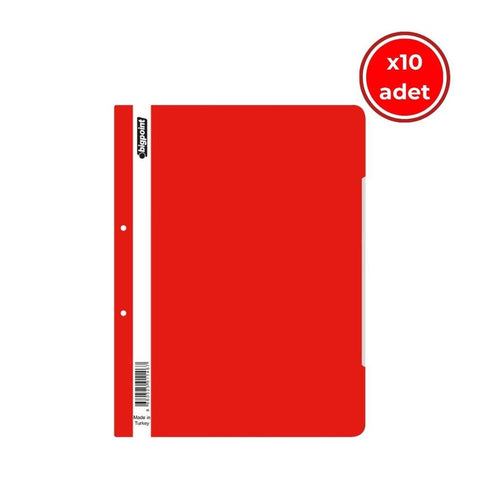 Bigpoint Telli Dosya, 10 Adet, 50'li Paket, Standart, A4, Kırmızı