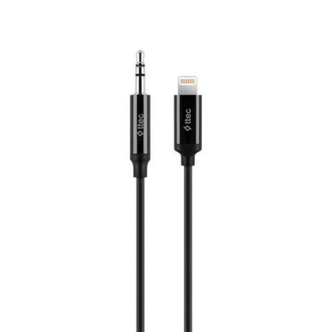 Ttec Aux Ses Kablosu, Lightning, 1 m, 3.5 mm Konnektör, Siyah