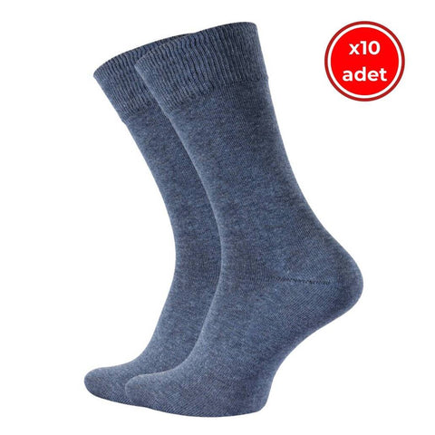 Meristanbul Business Çorap, 10 Adet, 43-46, Yumuşak, Pamuklu, Marin