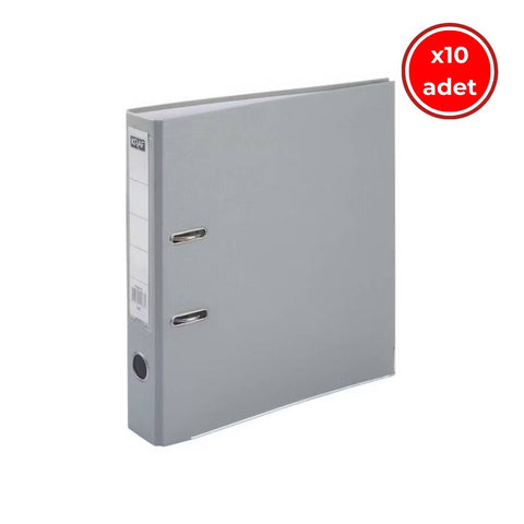 Kraf Büro Klasörü, 10 Adet, Dar, A4 Boyut, 2 Halkalı, Gri