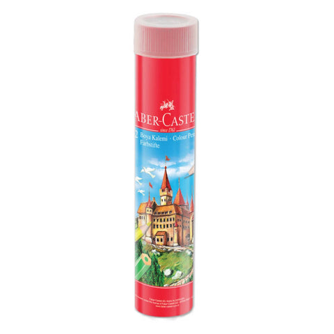 Faber Castell Red Line Kuru Boya Kalemi, 12 Renk, Metal Tüplü
