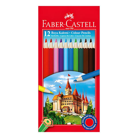 Faber Castell Red Line Kuru Boya Kalemi, 12 Renk, Yumuşak