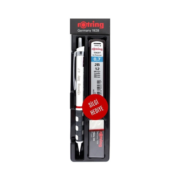 Rotring Tikky Versatil Okul Seti, 0.7 mm, Beyaz, Silgi ve Uç Hediyeli ana görseli