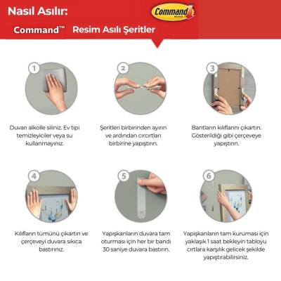 3M Command Cırt Cırt Bant,Küçük Boy, 3'lü,İz Bırakmaz, Güçlü Tutuculuk - 5