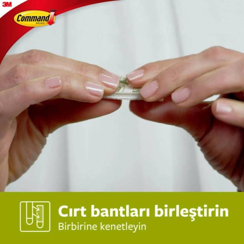 3M Command Cırt Cırt Bant, Orta Boy, 4'lü, İz Bırakmaz, Güçlü Tutuş - 7