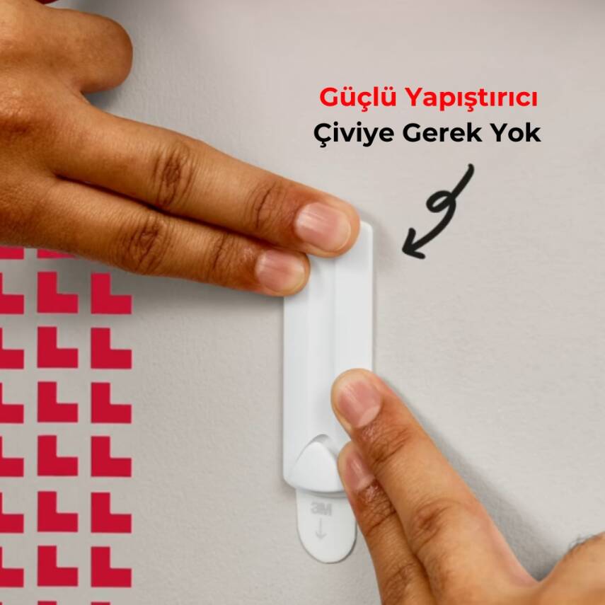 3M Command İpli Askı Arkası,Çerçeveler İçin,İz Bırakmaz,Güçlü Yapışkan - 7