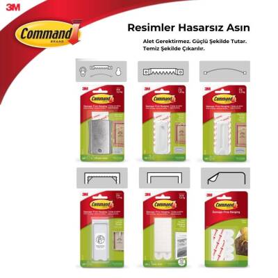 3M Command İpli Askı Arkası, Çerçeveler İçin, İz Bırakmaz, Güçlü - 9