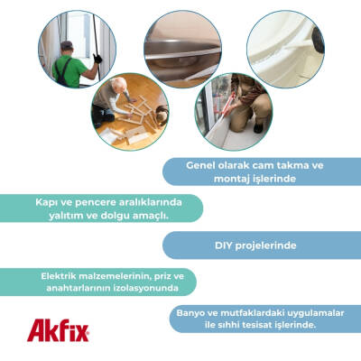 Akfix | 100E Çok Amaçlı Tüp Silikon , 50 ml - 2