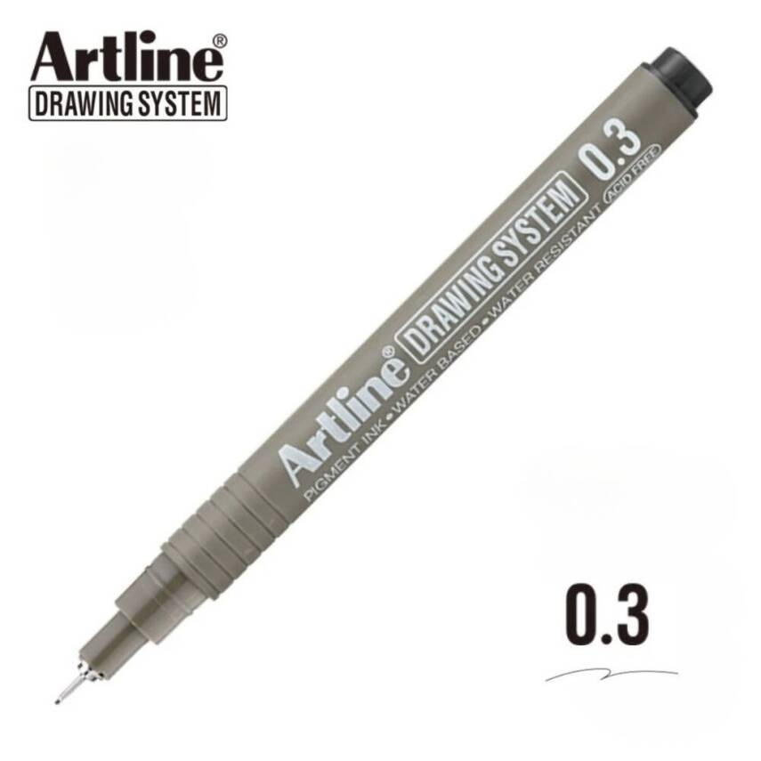 Artline Çizim Kalemi Drawing System 233, 0.3 Siyah, Asitsiz, Dayanıklı - 2