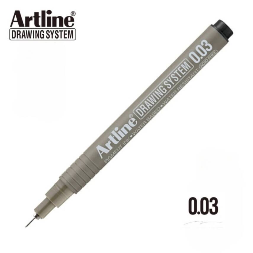Artline Drawing System 2303 Teknik Çizim Kalemi, 0.03 mm Uçlu, Siyah - 2