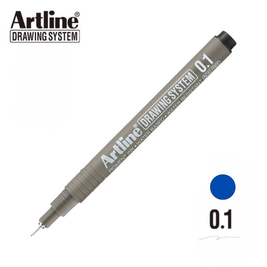 Artline Drawing System 231 Teknik Çizim Kalemi, 0.1 mm Uçlu, Mavi - 2