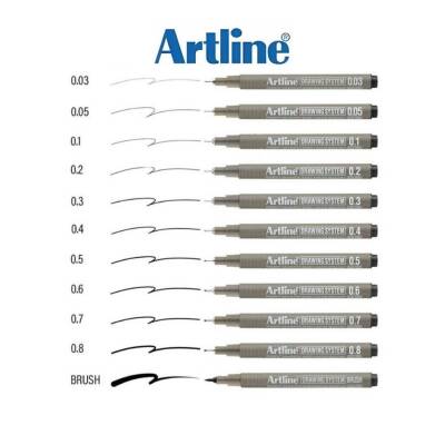 Artline Drawing System 231 Teknik Çizim Kalemi, 0.1 mm Uçlu, Mavi - 3