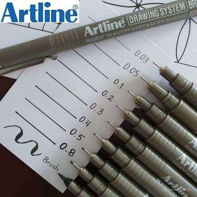 Artline Drawing System 231 Teknik Çizim Kalemi, 0.1 mm Uçlu, Mavi - 8