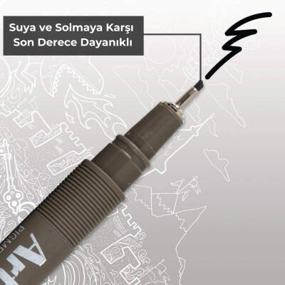 Artline Drawing System 232 Teknik Çizim Kalemi, 0.2 mm Uçlu, Siyah - 5