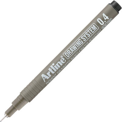 Artline Drawing System 234 Teknik Çizim Kalemi, 0.4 mm Uçlu, Siyah - 1