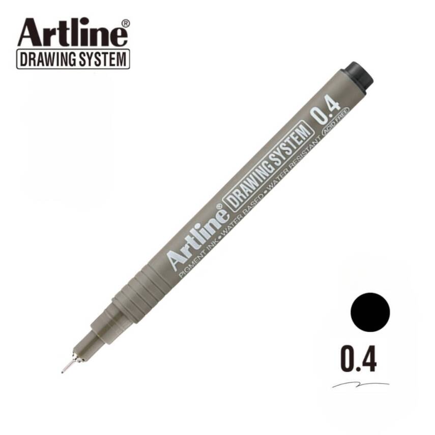 Artline Drawing System 234 Teknik Çizim Kalemi, 0.4 mm Uçlu, Siyah - 2
