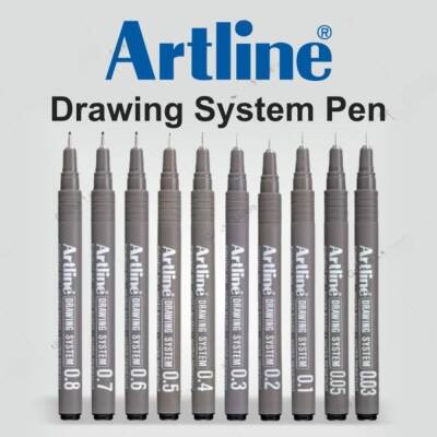 Artline Drawing System 238 Teknik Çizim Kalemi, 0.8 mm Uçlu, Siyah - 7