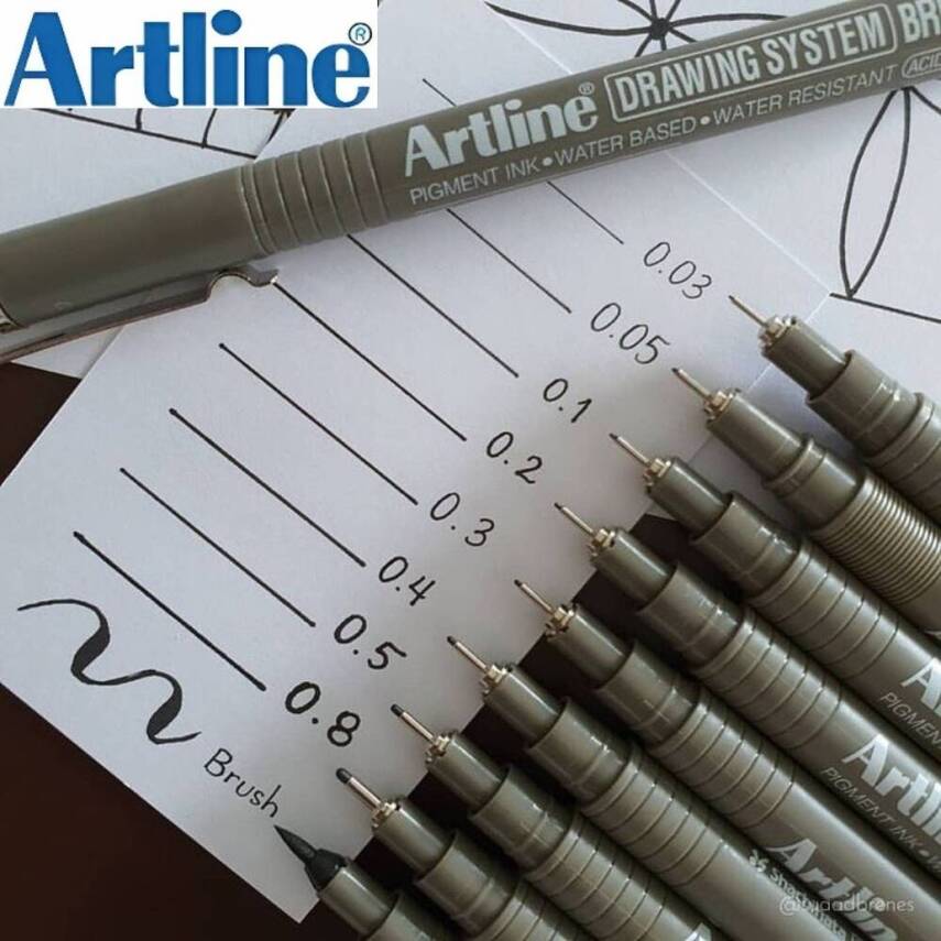 Artline Drawing System 238 Teknik Çizim Kalemi, 0.8 mm Uçlu, Siyah - 8