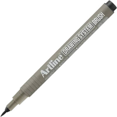 Artline Drawing System 23FN Teknik Çizim Kalemi, Fırça Uçlu, Siyah - 1