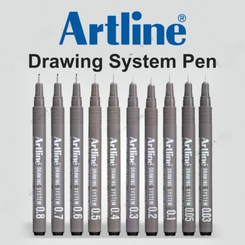 Artline Drawing System 23FN Teknik Çizim Kalemi, Fırça Uçlu, Siyah - 8