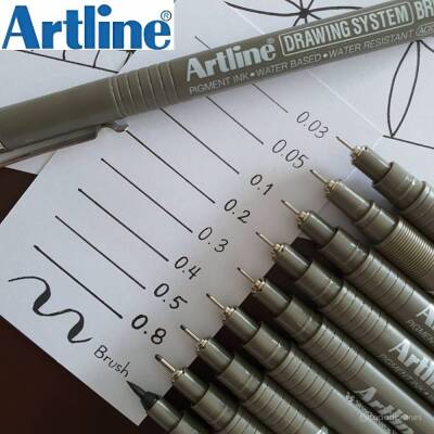 Artline Drawing System 23FN Teknik Çizim Kalemi, Fırça Uçlu, Siyah - 9