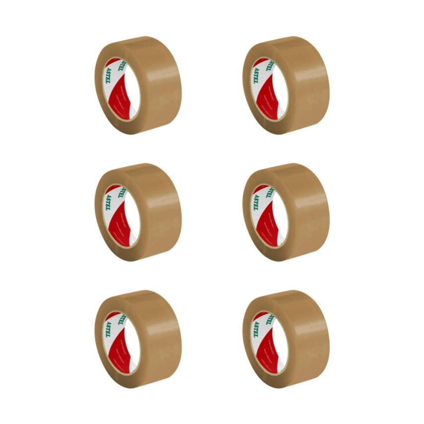 Astel Koli Bandı, 6 Adet, 45 mm x 100 m, Kahverengi, Hotmelt Yapışkan - 2
