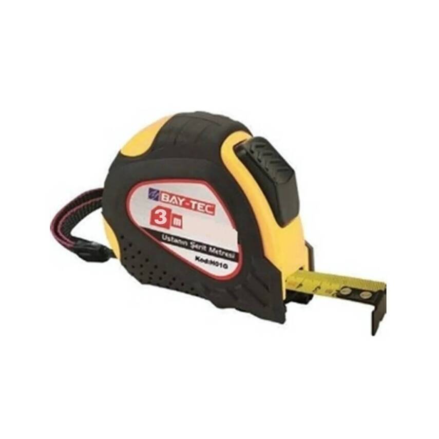 BAY-TEC Şerit Metre, Korumalı, 3 m x 16 mm, Dayanıklı ve Kullanışlı - 1