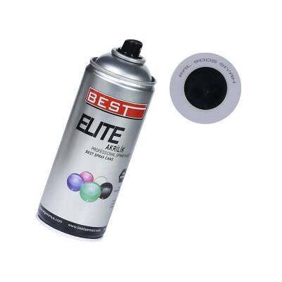 Best Elite Akrilik Sprey Boya, RAL= 9005 - Siyah, 400 ml, Dayanıklı - Best