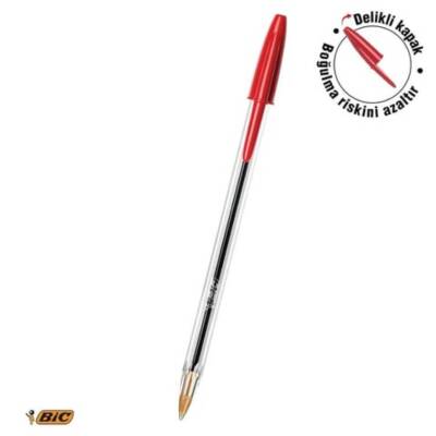 BIC Cristal Medium Tükenmez Kalem, 50 Adet, 3 km Yazma, Kırmızı, 1.0mm - 3