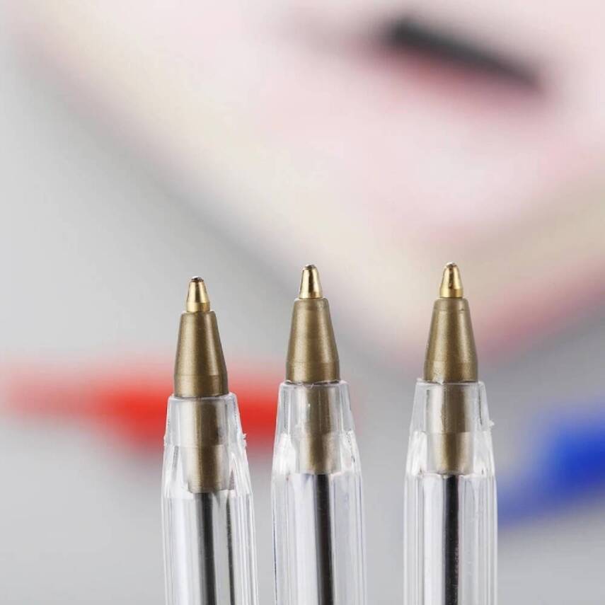 BIC Cristal Medium Tükenmez Kalem, 50 Adet, 3 km Yazma, Kırmızı, 1.0mm - 5