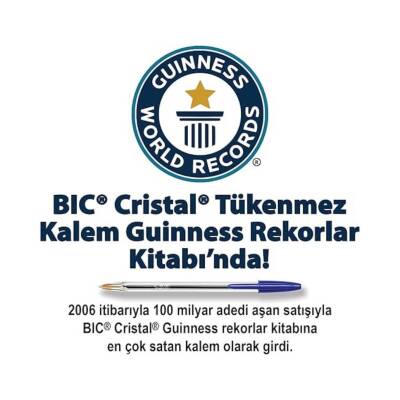 BIC Cristal Medium Tükenmez Kalem, 50 Adet, 3 km Yazma, Mavi, 1.0 mm - 5