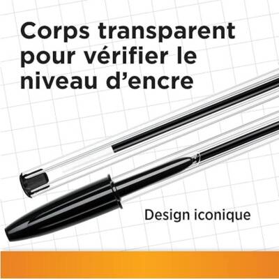 BIC Cristal Medium Tükenmez Kalem, 50 Adet, 3 km Yazma, Siyah, 1.0 mm - 11