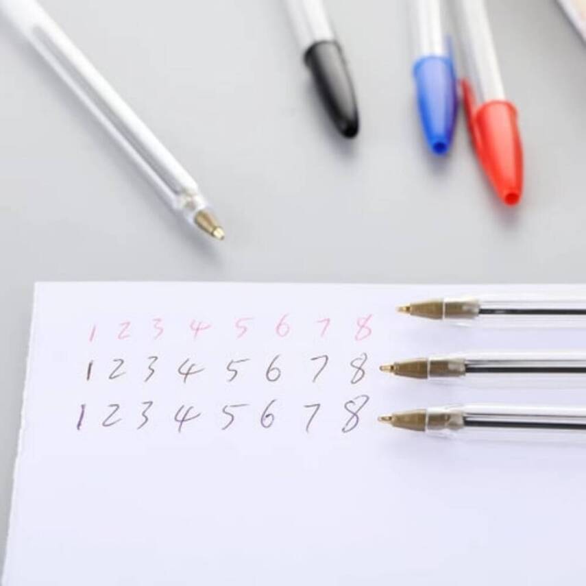 BIC Cristal Medium Tükenmez Kalem, 1.0 mm Uç, Şeffaf Gövde, Mavi - 7