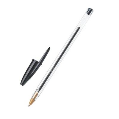 BIC Cristal Medium Tükenmez Kalem, 1.0 mm Uç, Şeffaf Gövde, Siyah - 3