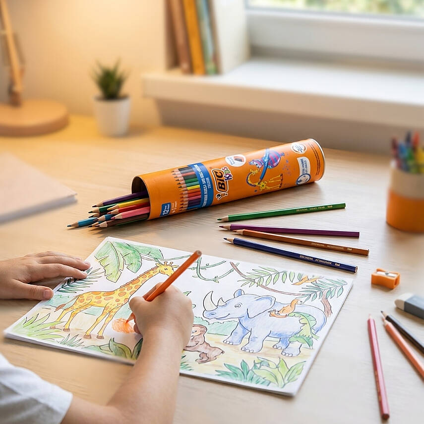 BIC Evolation Kuru Boya Kalem Seti, 12+1 Renk, Metal Tüp, Canlı Renk - 4