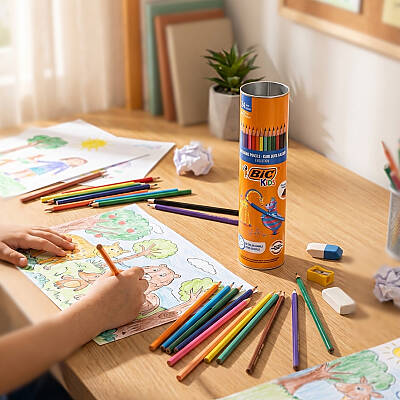 BIC Evolation Kuru Boya Kalem Seti, 24+1 Renk, Metal Tüp, Canlı Renk - 4