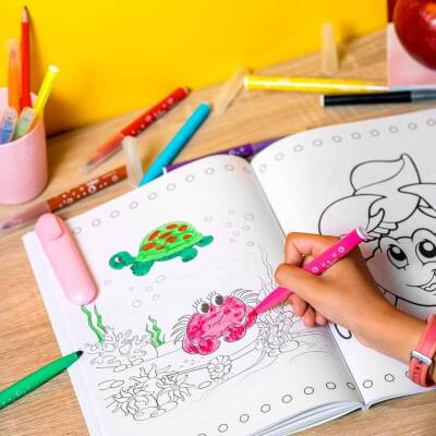 BIC Kid Couleur Keçeli Kalem, 12 Renk, Canlı ve Yıkanabilir Mürekkep - 6