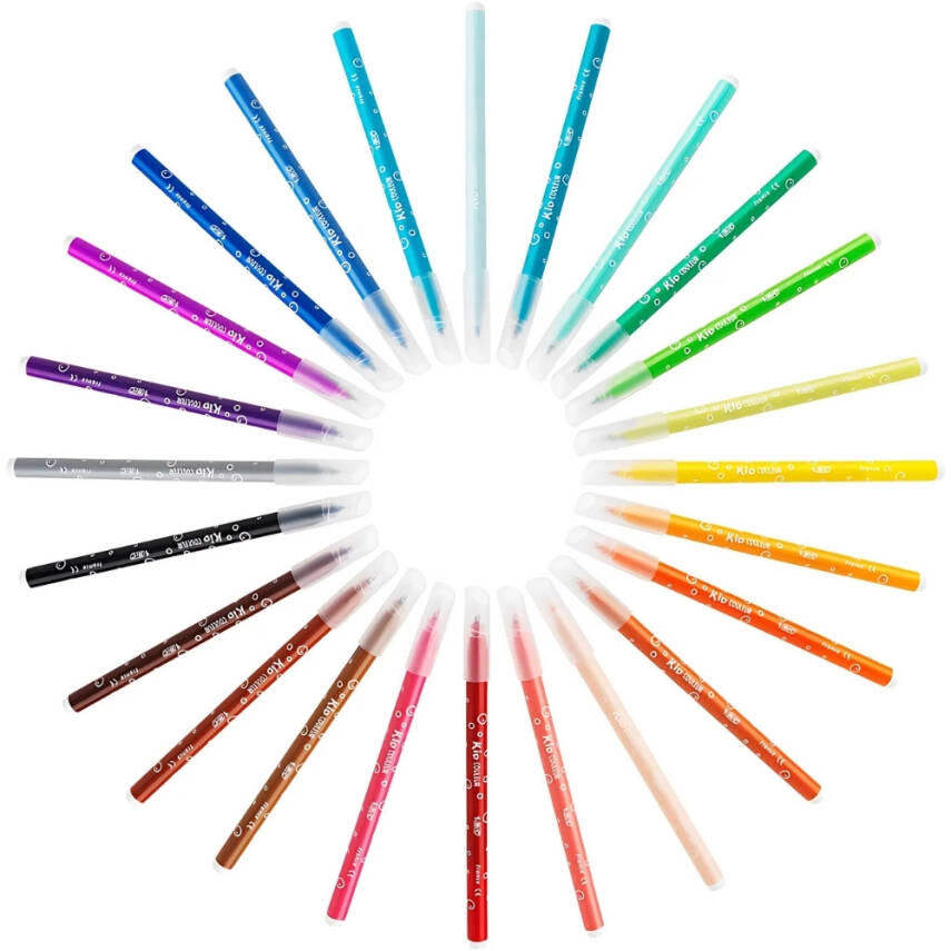 BIC Kid Couleur Keçeli Kalem, 24 Renk, Canlı ve Yıkanabilir Mürekkep - 3