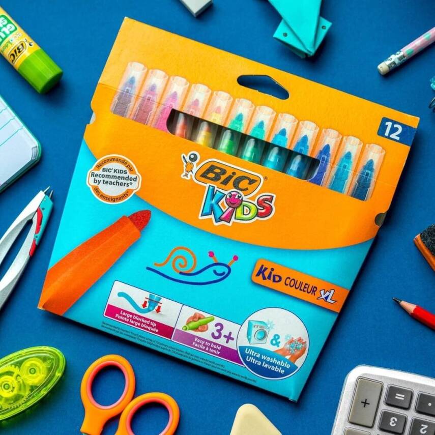 BIC Kid Couleur Keçeli Kalem, 24 Renk, Canlı ve Yıkanabilir Mürekkep - 9