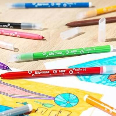 BIC Kid Couleur Keçeli Kalem, 24 Renk, Canlı ve Yıkanabilir Mürekkep - 10