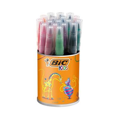 BIC Visa Fırça Uçlu Keçeli Kalem Seti, 18 Renk, Yumuşak ve Esnek Uçlu - BIC