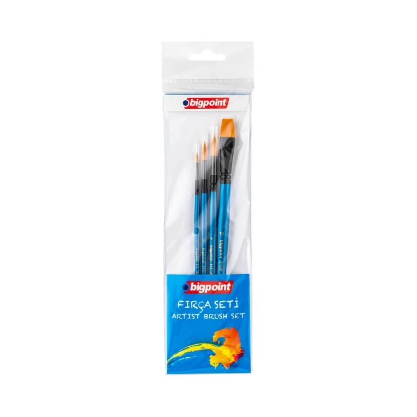 Bigpoint 111 & 210F Serisi Sentetik Kıl Fırça Seti, 4’lü, No:1,6,8,10 - 1